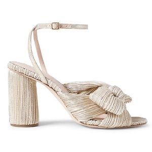 Loeffler Randall Camellia Platinum Pleated Bow Heel